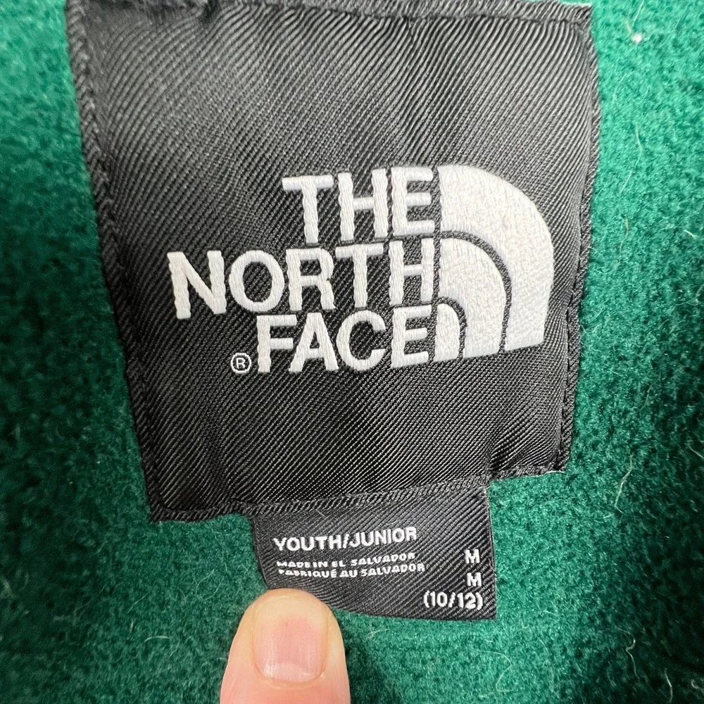 The North Face Fleece Jacket Youth M 10/12 Green Geometric Pattern Denali Style
